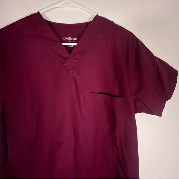 All Heart Unisex V-Neck Scrub Top size Small - Picture 2 of 6